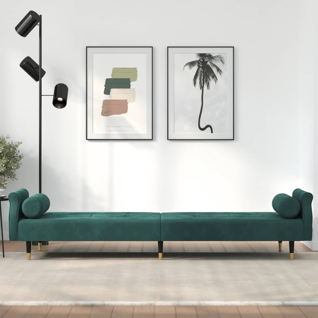 Sovesofa med puder Dark Green Velvet