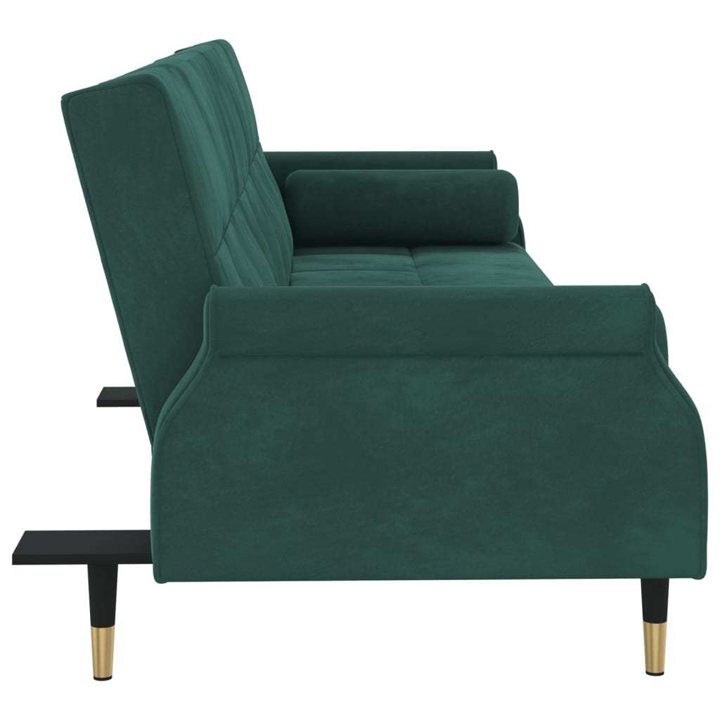 Sovesofa med puder Dark Green Velvet