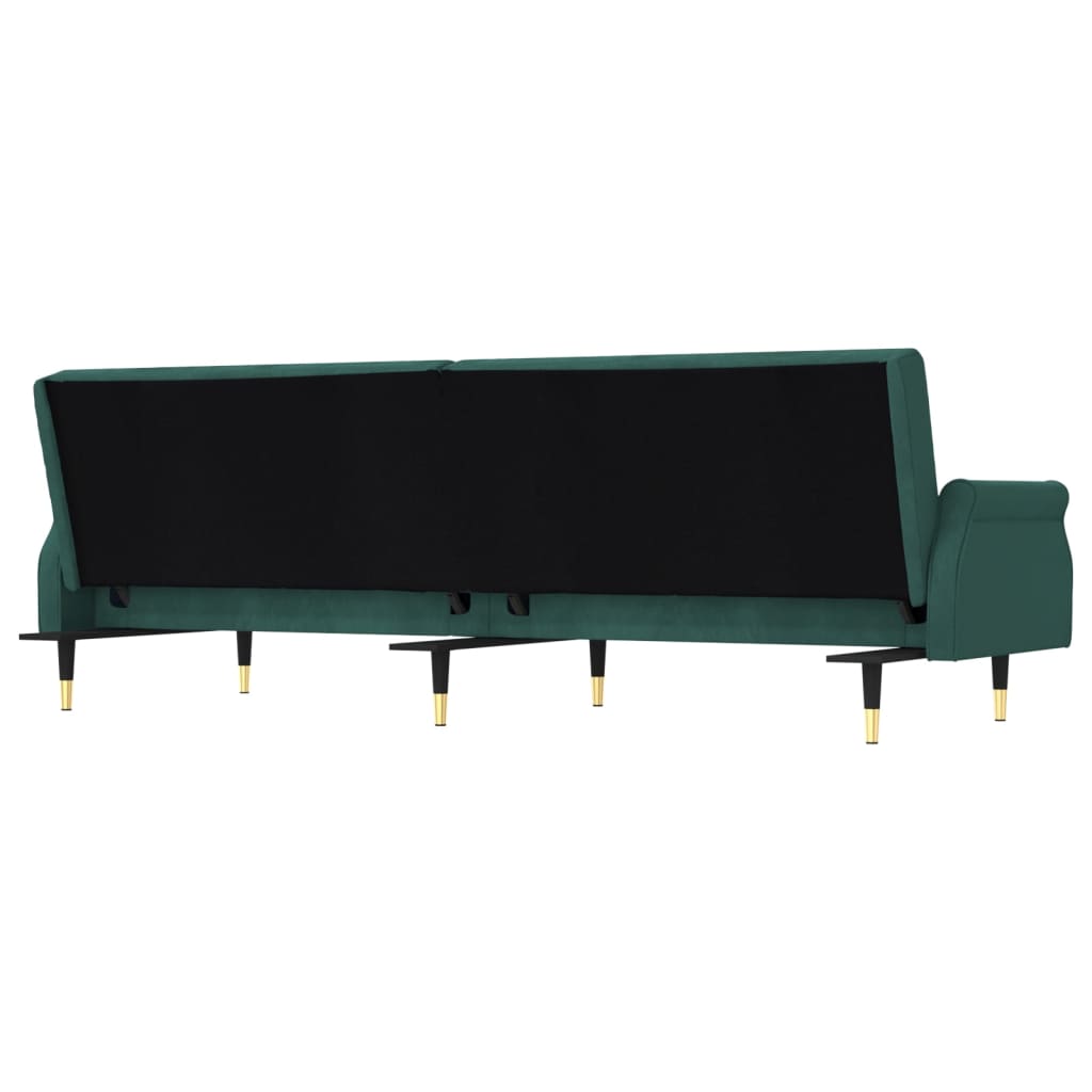 Sovesofa med puder Dark Green Velvet