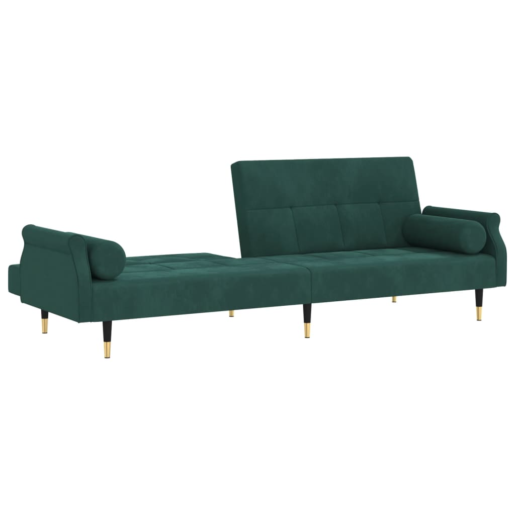 Sovesofa med puder Dark Green Velvet