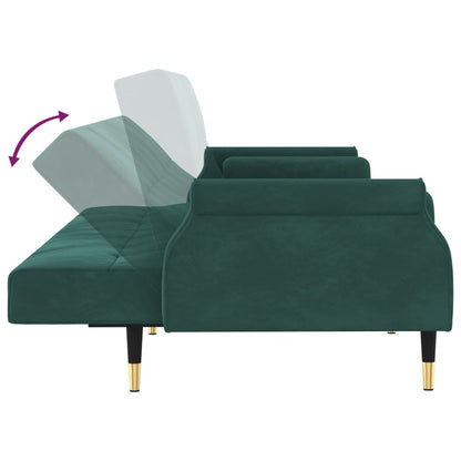 Sovesofa med puder Dark Green Velvet