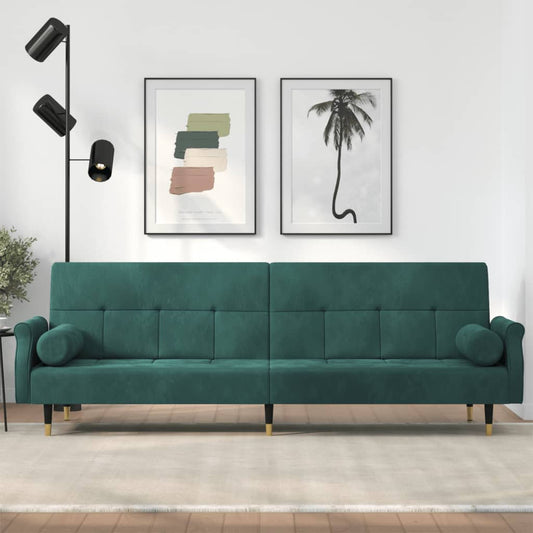 Sovesofa med puder Dark Green Velvet