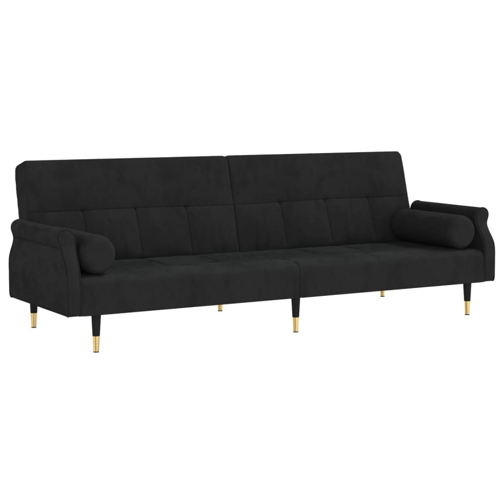 Sovesofa med puder Sort fløjl