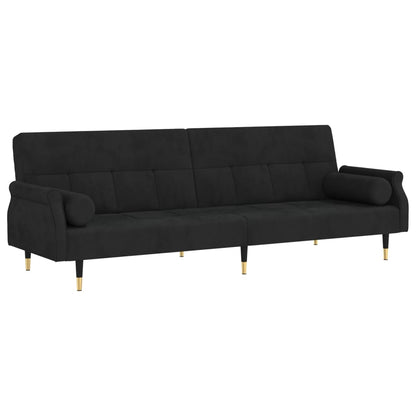 Sovesofa med puder Sort fløjl