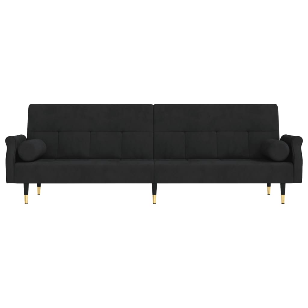 Sovesofa med puder Sort fløjl
