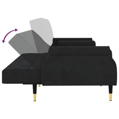 Sovesofa med puder Sort fløjl