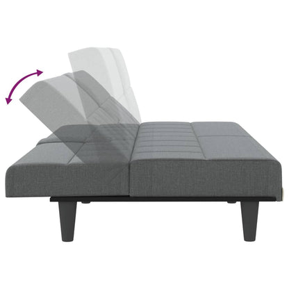 Schlafsofa mit Getränkehaltern Dunkelgrau Stoff