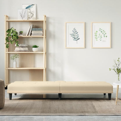Sovesofa med kopholdere cremestof