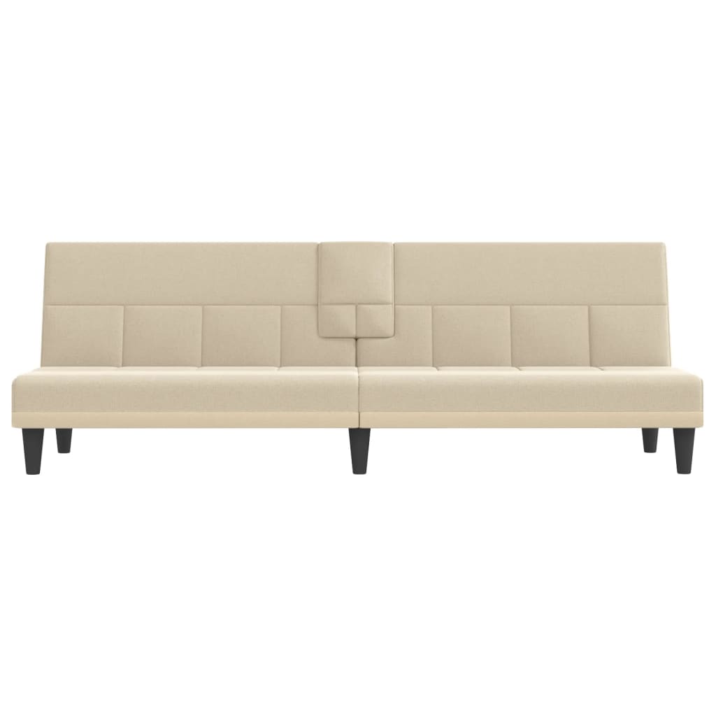 Sovesofa med kopholdere cremestof