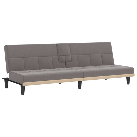 Sovesofa med kopholdere i taupe stof