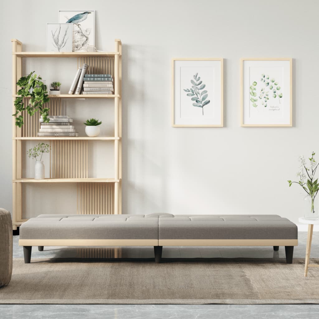 Sovesofa med kopholdere i taupe stof