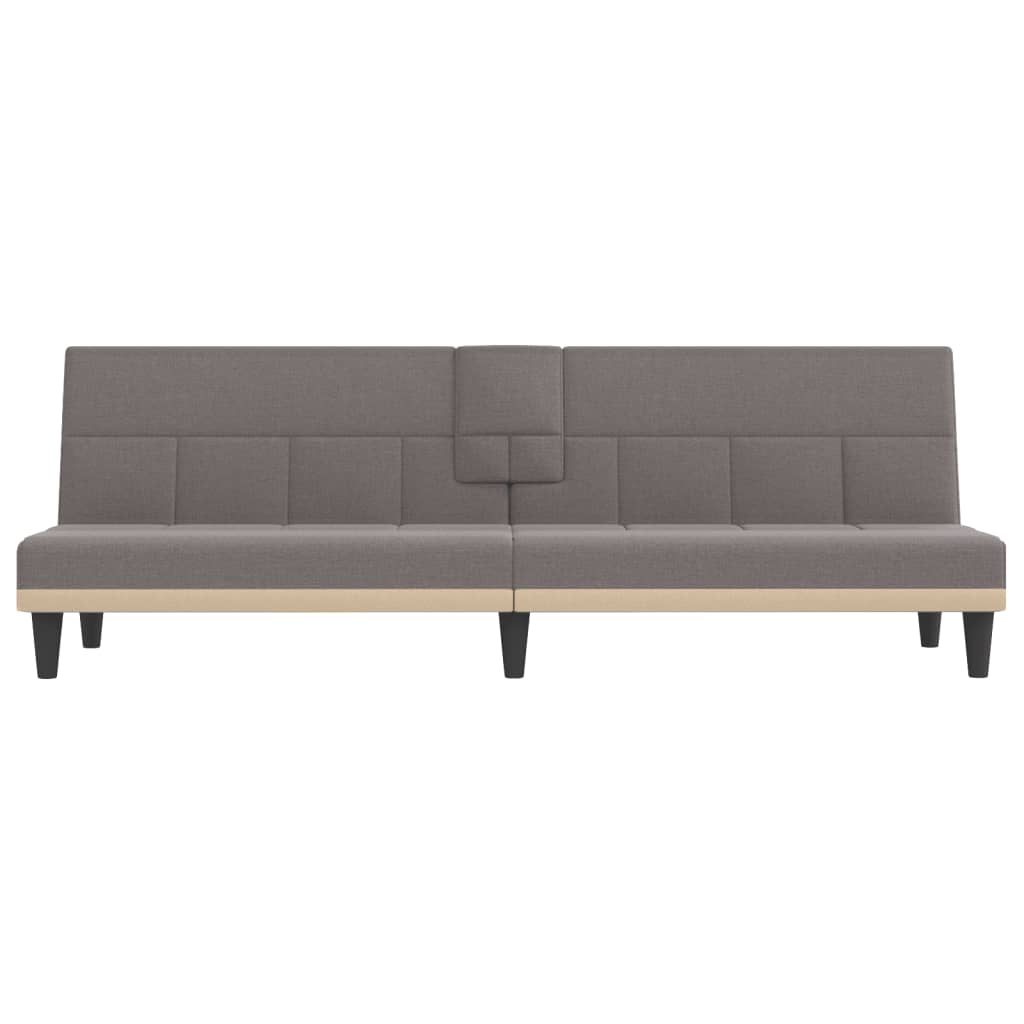Sovesofa med kopholdere i taupe stof