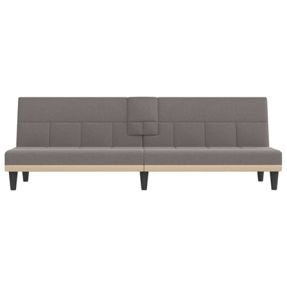 Sovesofa med kopholdere i taupe stof