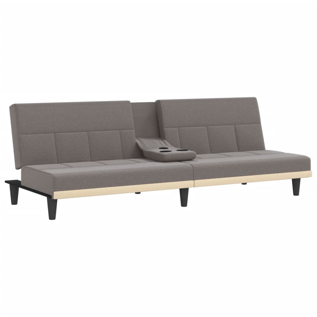 Sovesofa med kopholdere i taupe stof
