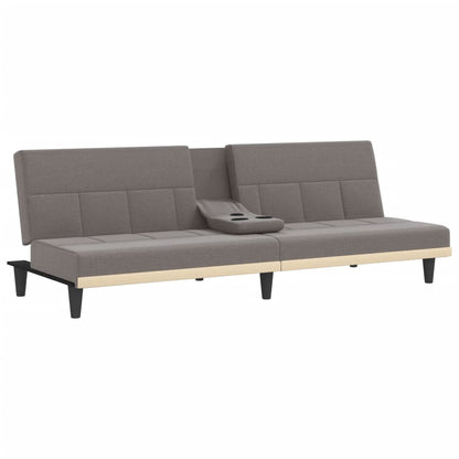 Sovesofa med kopholdere i taupe stof