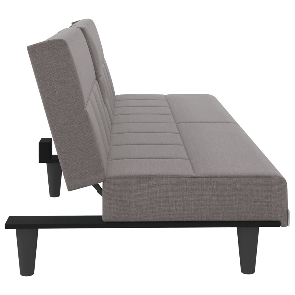 Sovesofa med kopholdere i taupe stof