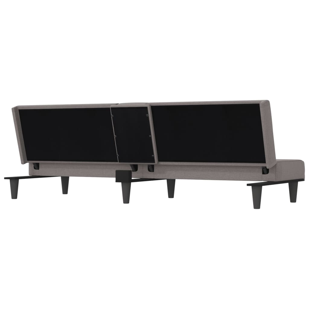 Sovesofa med kopholdere i taupe stof