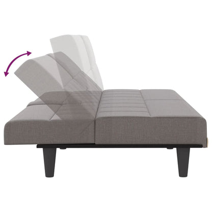Sovesofa med kopholdere i taupe stof