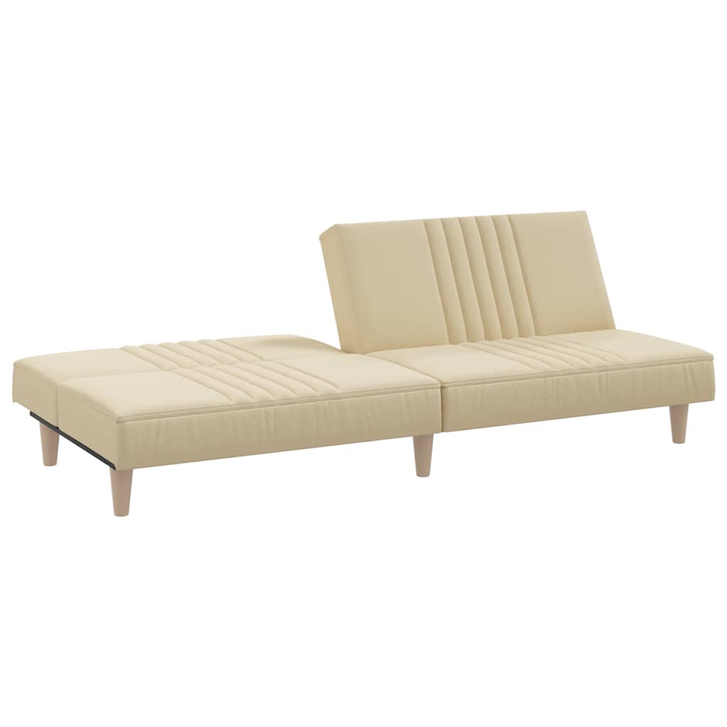Schlafsofa Creme Stoff