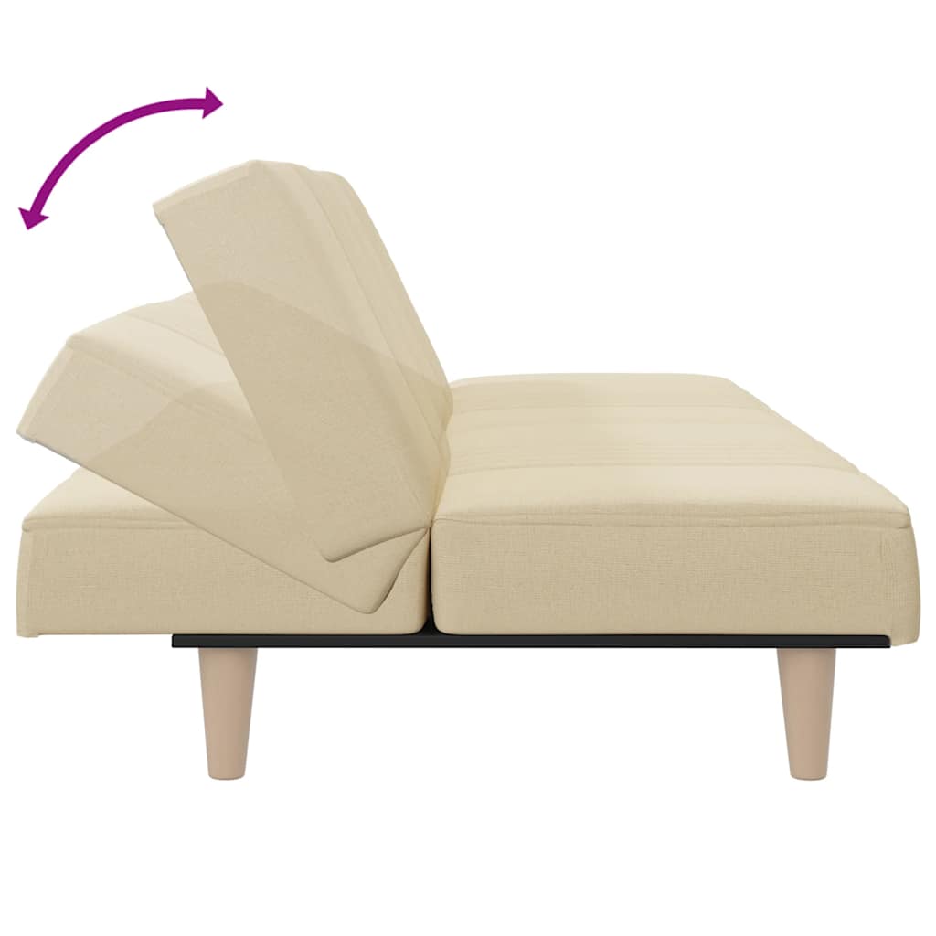 Schlafsofa Creme Stoff