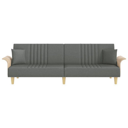 Sovesofa med armlæn mørkegrå stof