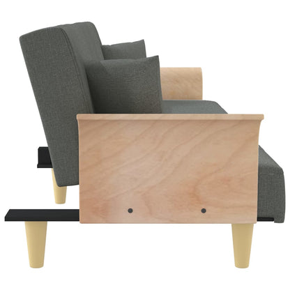Sovesofa med armlæn mørkegrå stof