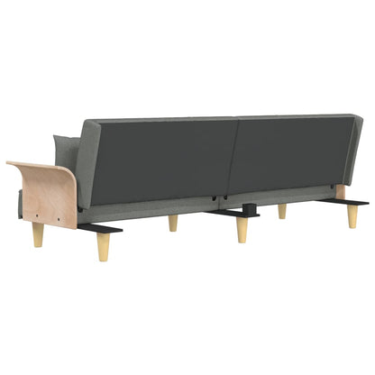 Sovesofa med armlæn mørkegrå stof