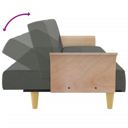 Sovesofa med armlæn mørkegrå stof