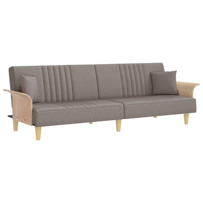Sovesofa med armlæn i taupe stof