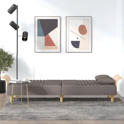Sovesofa med armlæn i taupe stof
