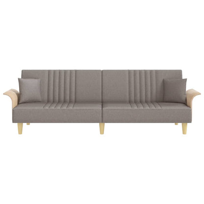 Sovesofa med armlæn i taupe stof