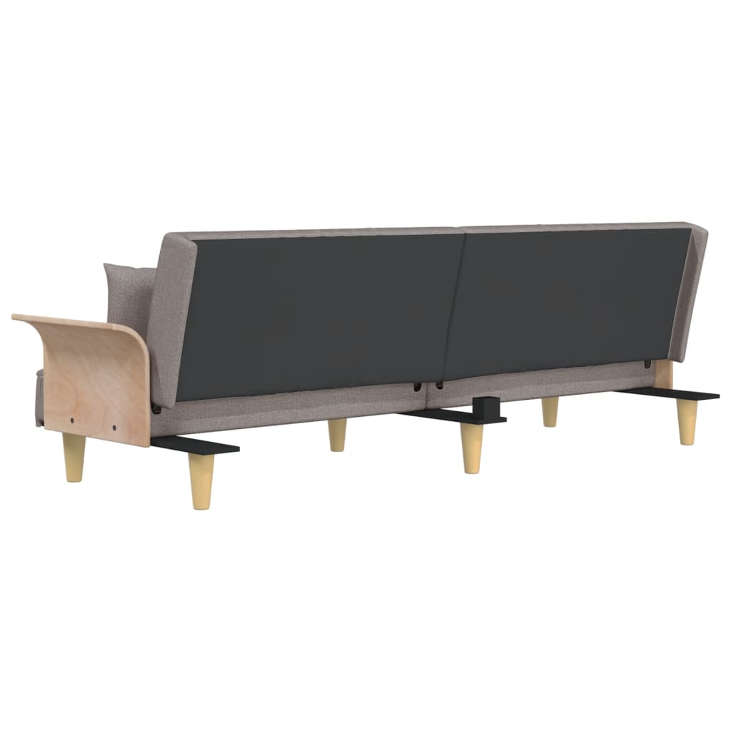Sovesofa med armlæn i taupe stof