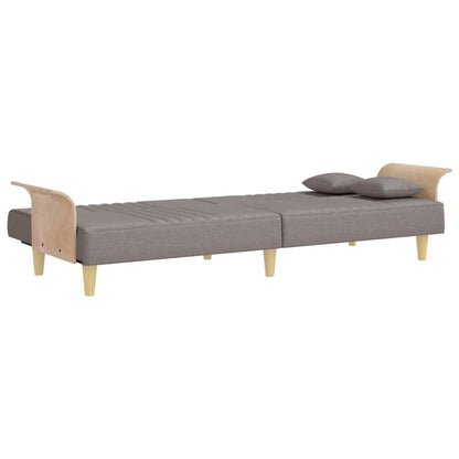 Sovesofa med armlæn i taupe stof