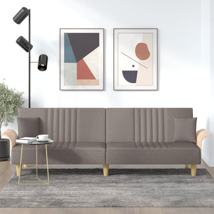 Sovesofa med armlæn i taupe stof