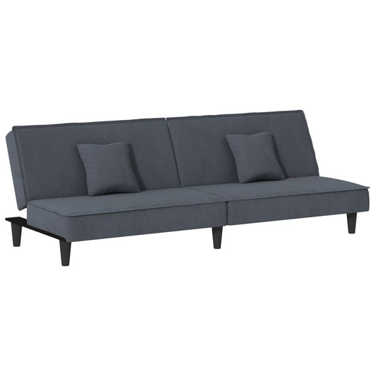 sovesofa mørkegrå fløjl