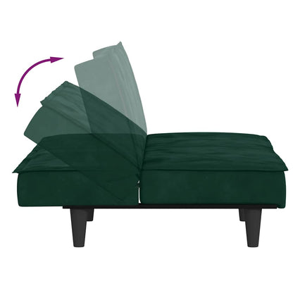 Schlafsofa Dunkelgrün Samt