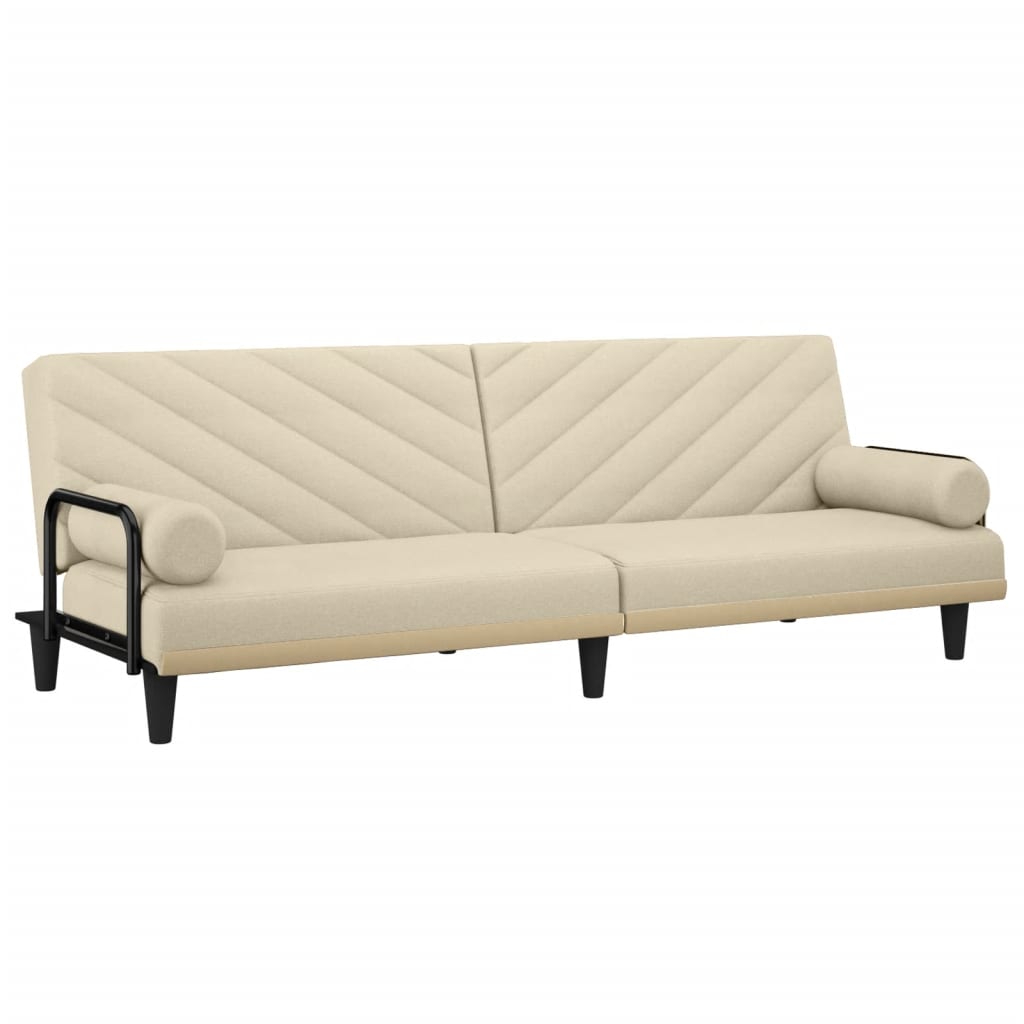 Sovesofa med armlæn cremestof