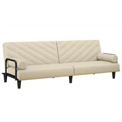 Sovesofa med armlæn cremestof