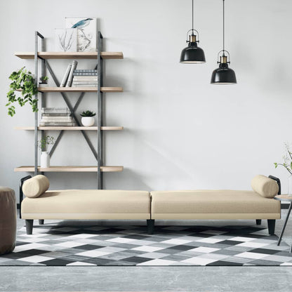 Sovesofa med armlæn cremestof
