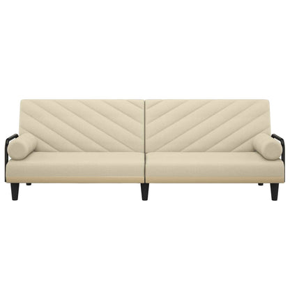 Sovesofa med armlæn cremestof