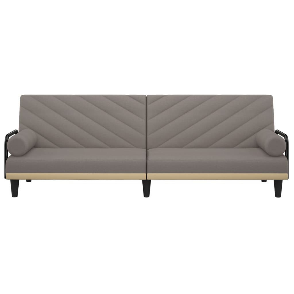 Sovesofa med armlæn i taupe stof