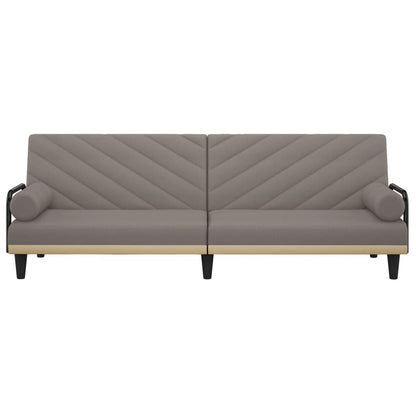 Sovesofa med armlæn i taupe stof