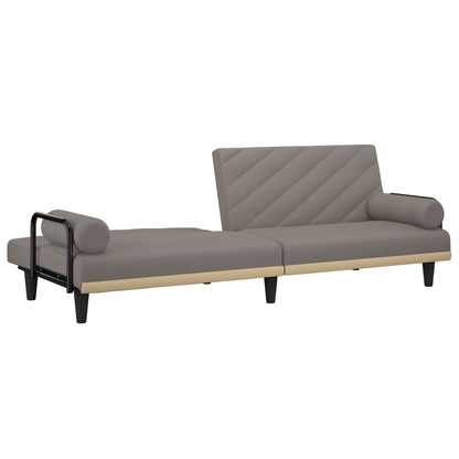 Sovesofa med armlæn i taupe stof