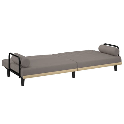 Sovesofa med armlæn i taupe stof