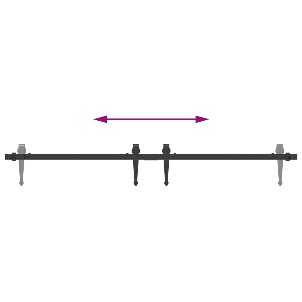 Mini Schiebetürbeschlag Set für Schranktüren 122 cm Carbonstahl