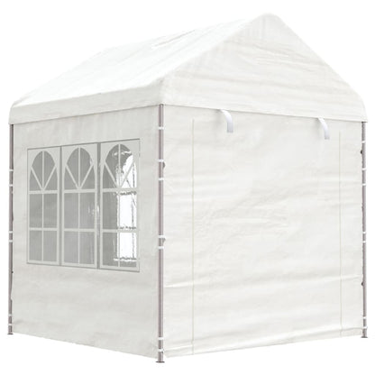 Pavillon mit Dach Weiß 2,28x2,23x2,69 m Polyethylen