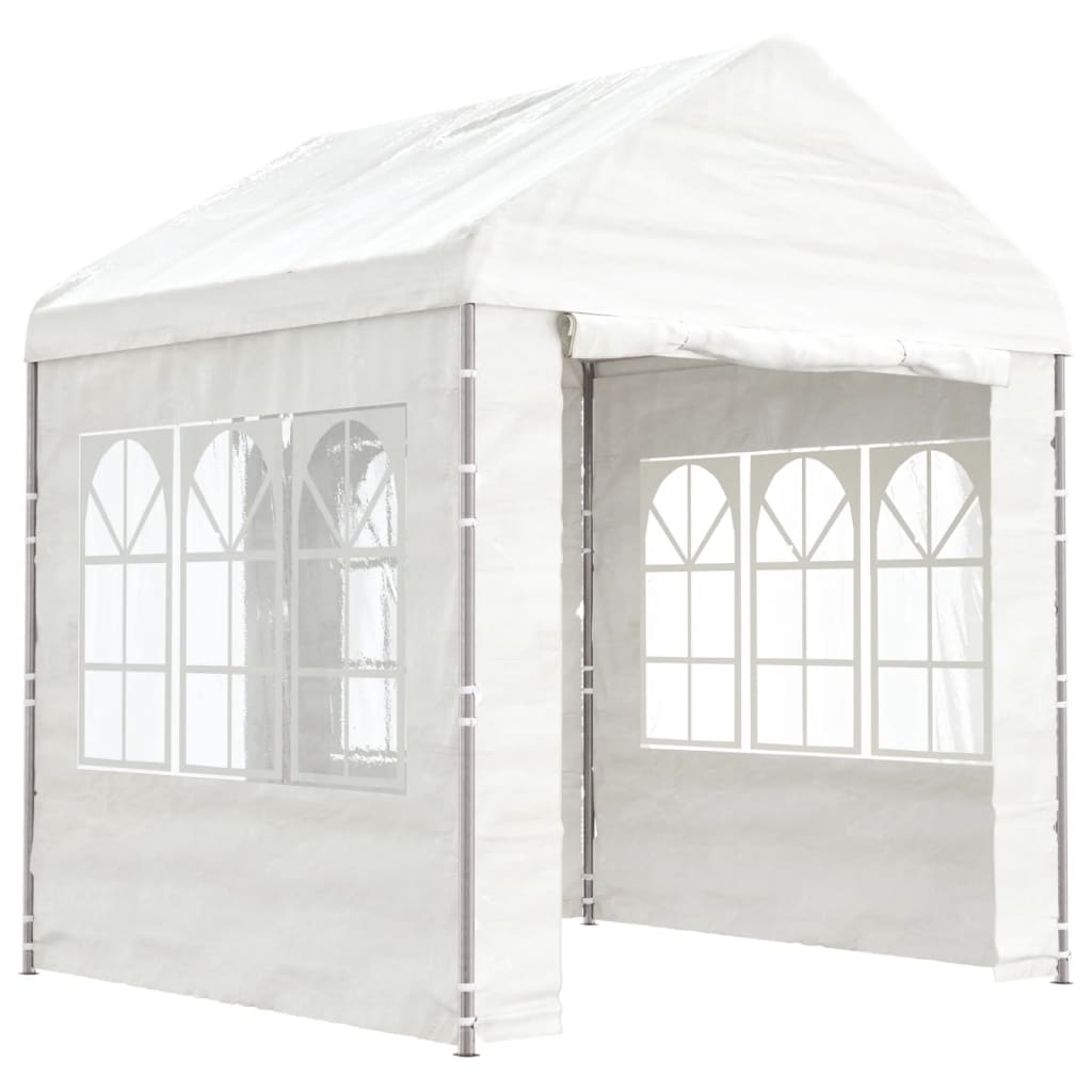 Pavillon mit Dach Weiß 2,28x2,23x2,69 m Polyethylen