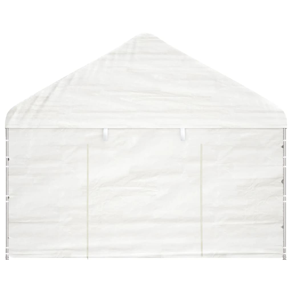 Pavillon mit Dach Weiß 4,08x2,23x3,22 m Polyethylen