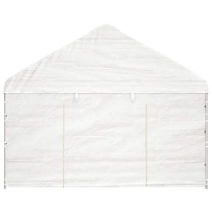 Pavillon mit Dach Weiß 4,08x2,23x3,22 m Polyethylen