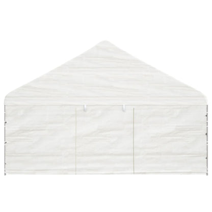 Pavillon mit Dach Weiß 5,88x2,23x3,75 m Polyethylen